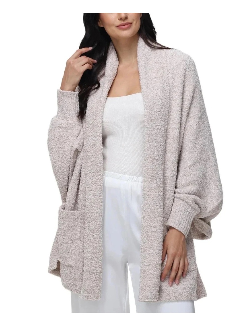 525 America Women's Open Front The Cozy Wrap, Goat Heather (Tan), Size L/XL Cozy